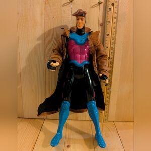 Gambit Vintage Uncanny X-Men 10"Action Figure with Brown Coat and Blue Accents
